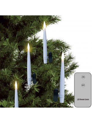 Instalatie Craciun 10 lumanari  albe cu LED, wireless,  lumina calda, 15 cm, inclusiv telecomanda, Veli Line Denmark