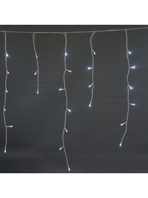 Instalatie Craciun perdea sub forma de turturi 5 M, 100 LED, lumina alb rece, pentru exterior si interior, Veli Line Denmark